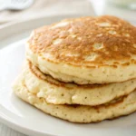 2 ingredient protein pancakes without banana served on a white plate