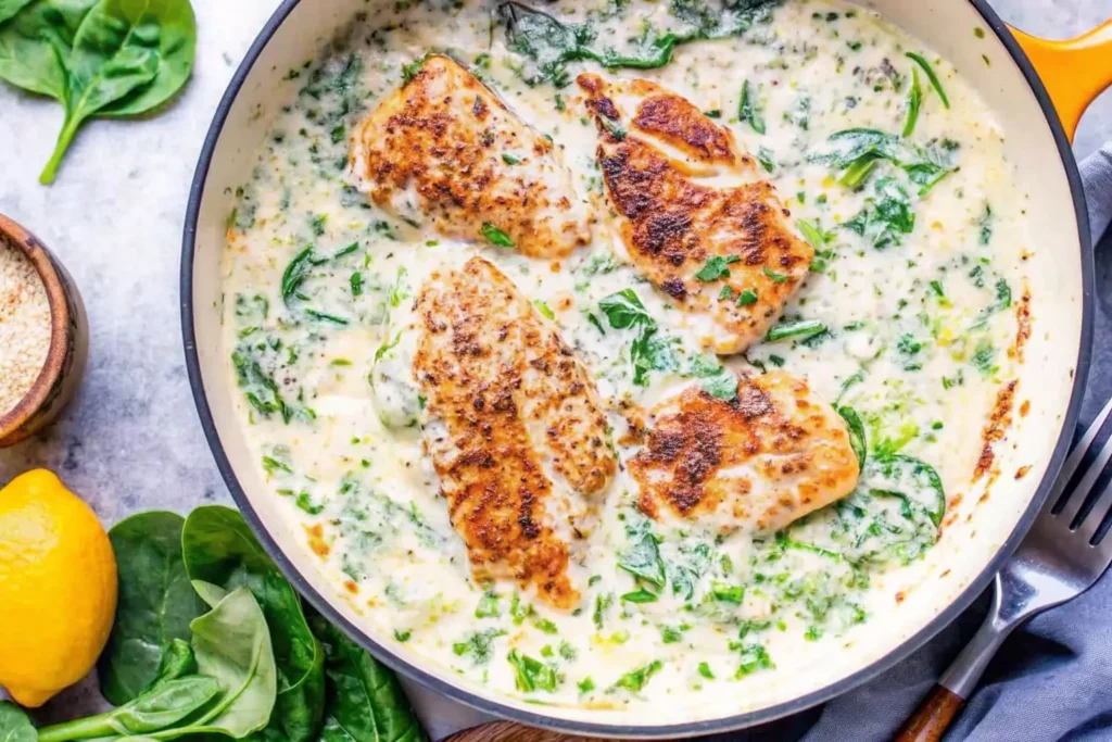 Creamy chicken spinach recipe