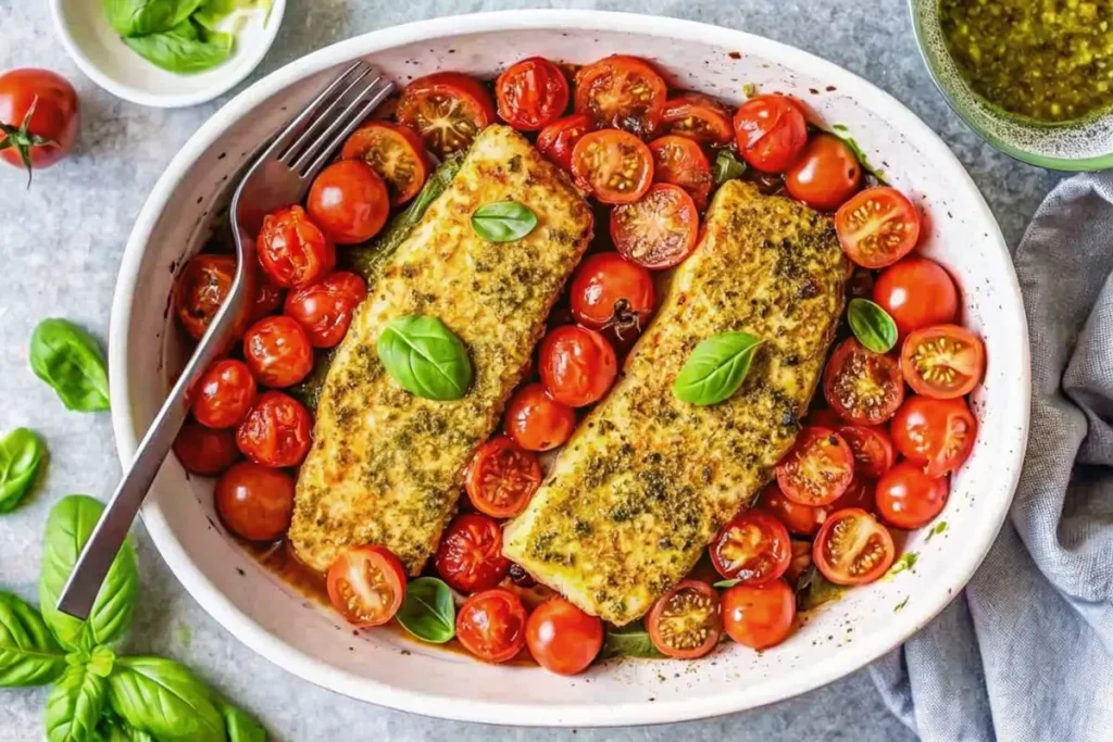 Baked Pesto Salmon