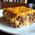 Cheddar Crusted Ground Beef and Rice Casserole Recipe