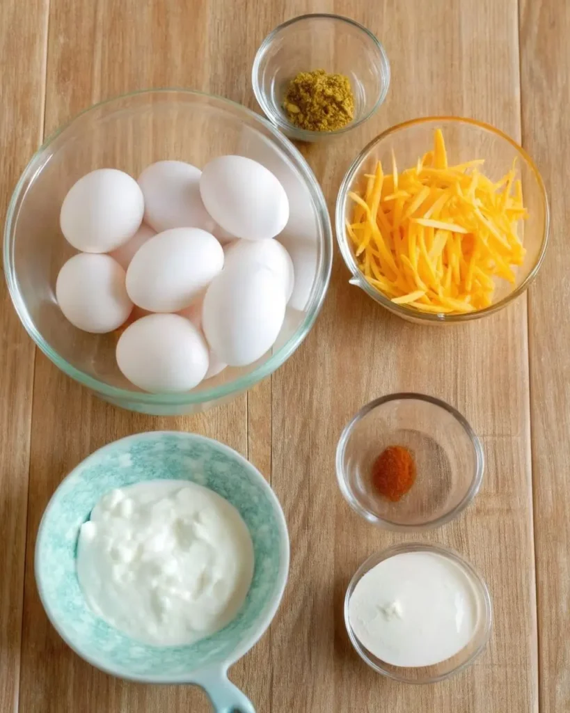 Ingredients for cottage cheese egg bites laid out for prep