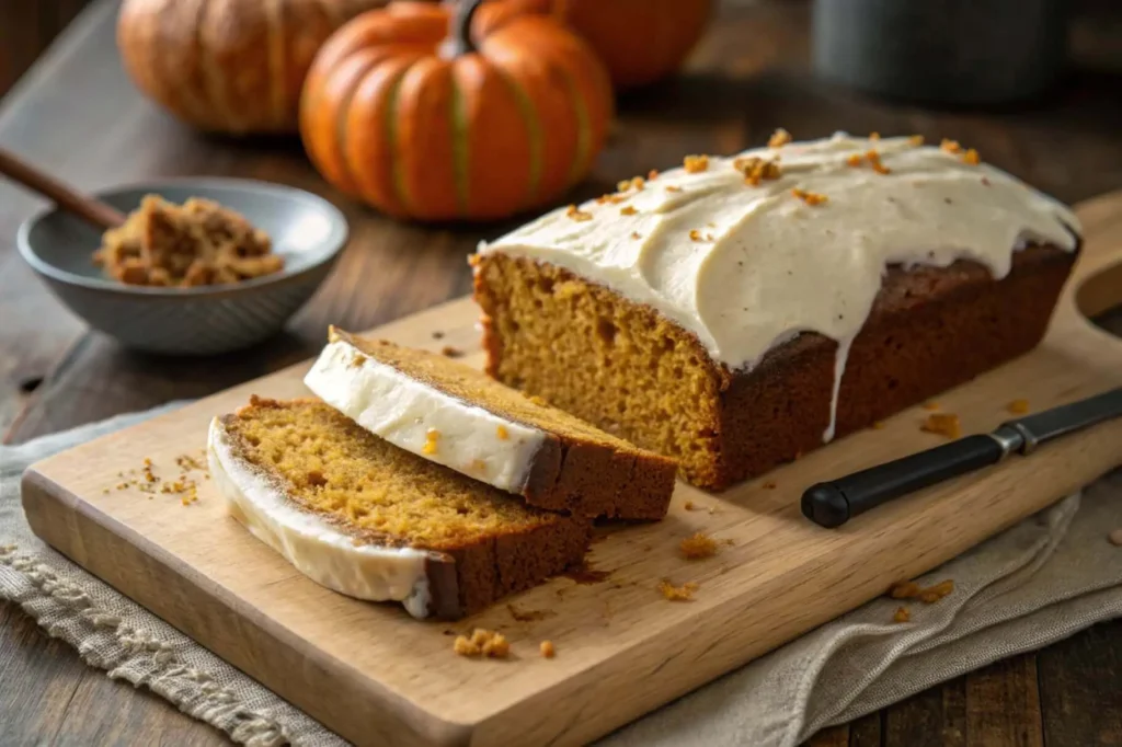 Pumpkin loaf with cream cheese frosting recipe