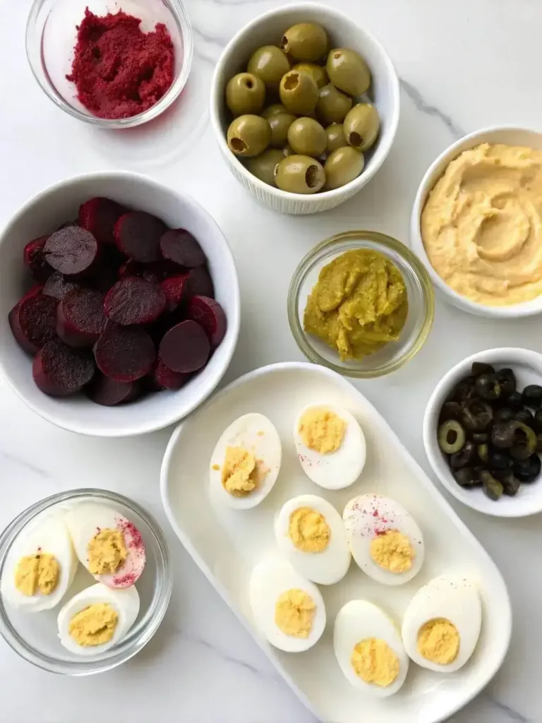 Ingredients for Halloween Deviled Eggs recipe