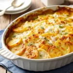 3-Ingredient Holiday Ranch Potato Casserole baked golden and creamy