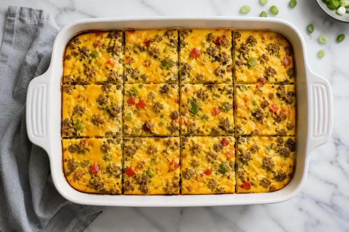 Breakfast Casserole Recipe with Eggs, Sausage and Cheese